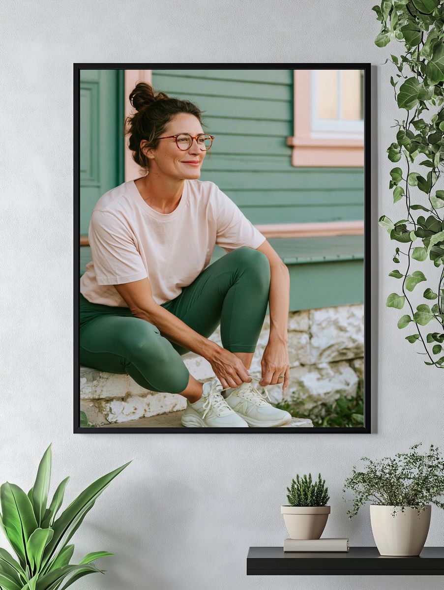 Relaxed Woman Portrait Photography Poster. — room view 4