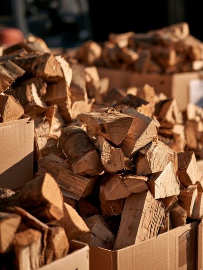 Stacked Firewood Photography Poster.
