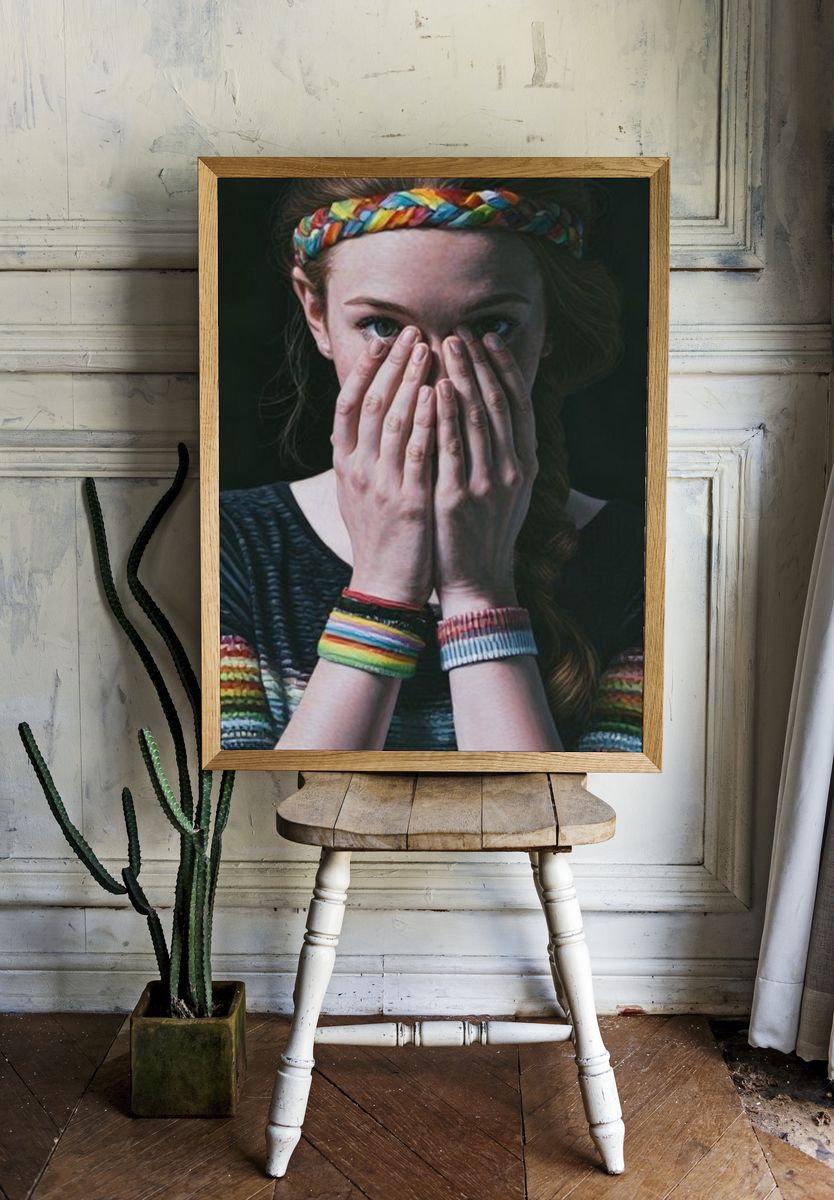 Hidden Face Portrait Poster. — room view 1