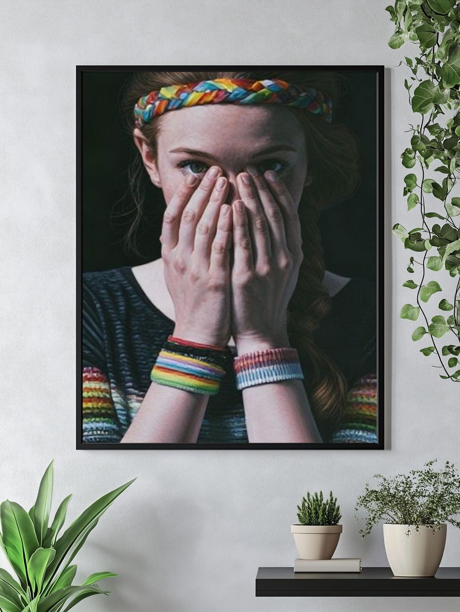 Hidden Face Portrait Poster. — room view 4