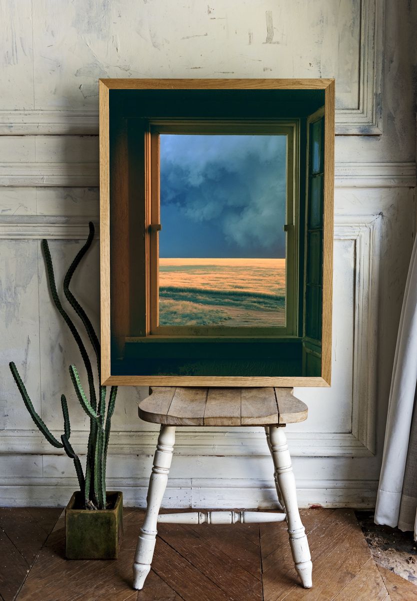 Open Window Landscape Photography Poster. room preview