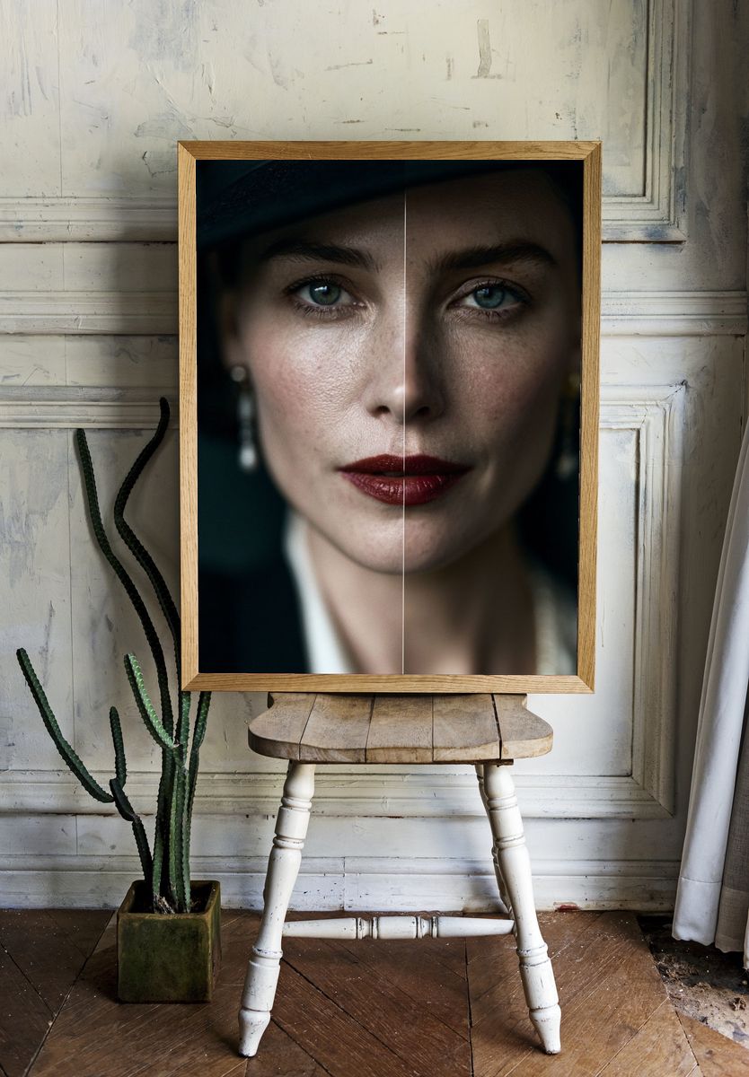 Split Portrait Photography Poster. — room view 1
