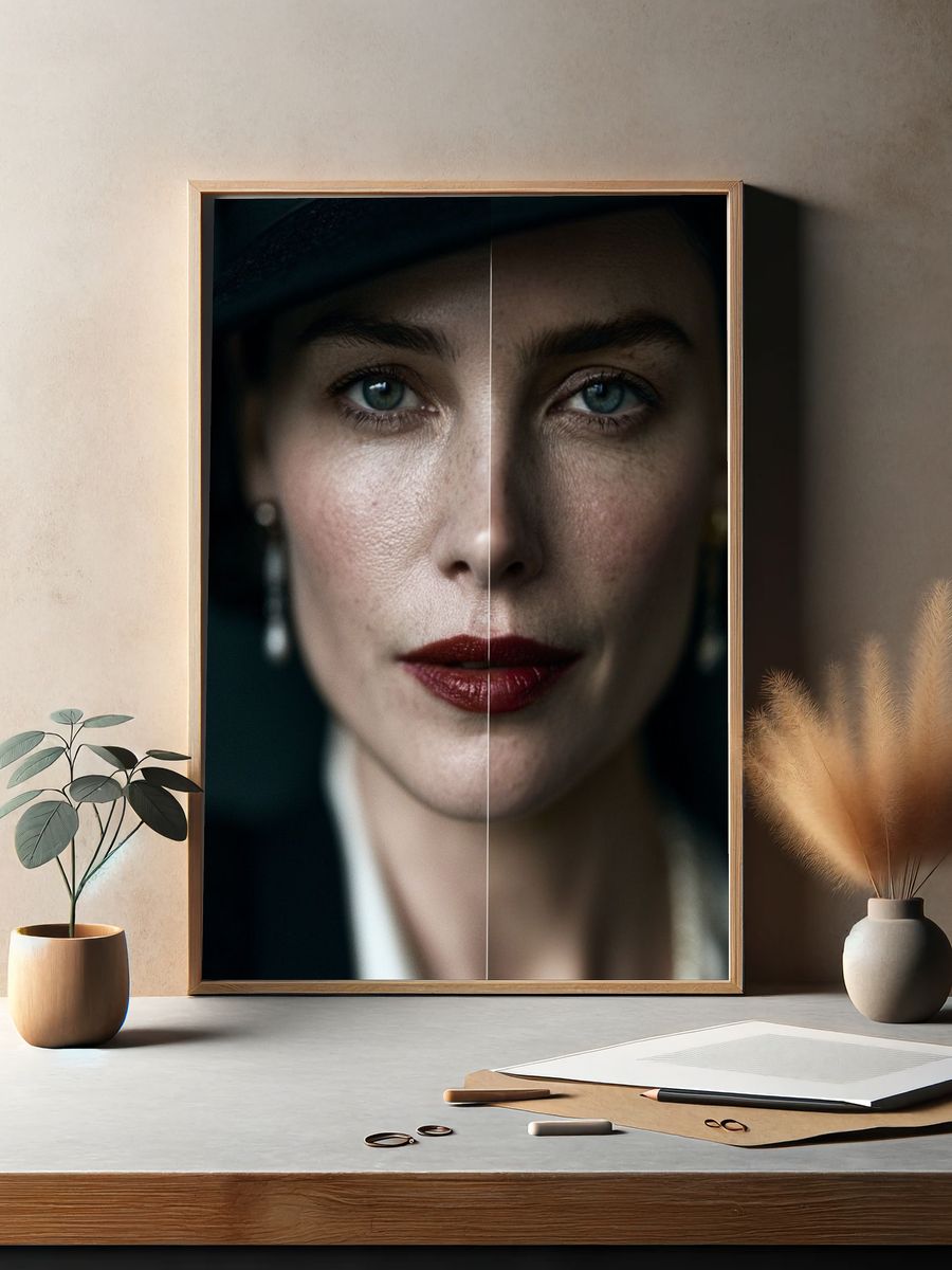 Split Portrait Photography Poster. — room view 2