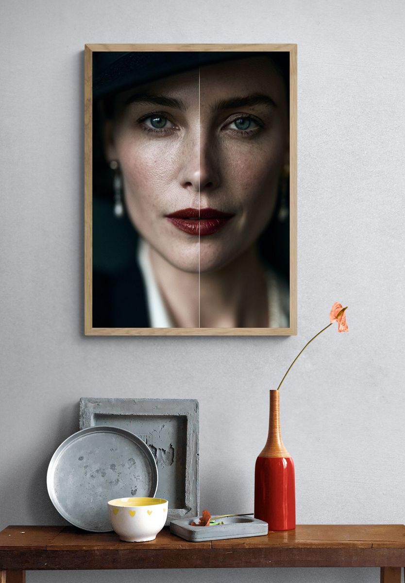 Split Portrait Photography Poster. — room view 3