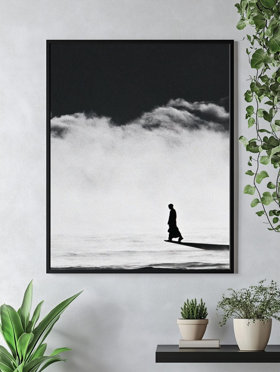 Solitary Figure in Fog Poster. — room view 4
