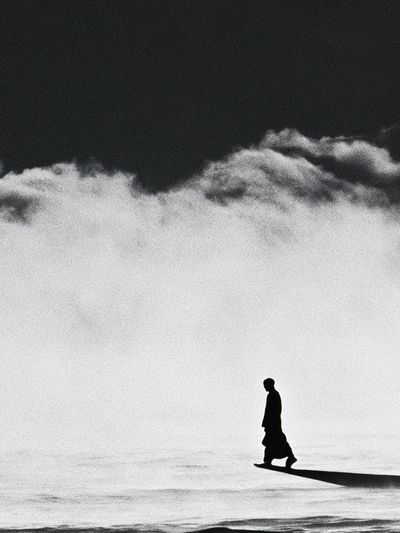 Solitary Figure in Fog Poster.
