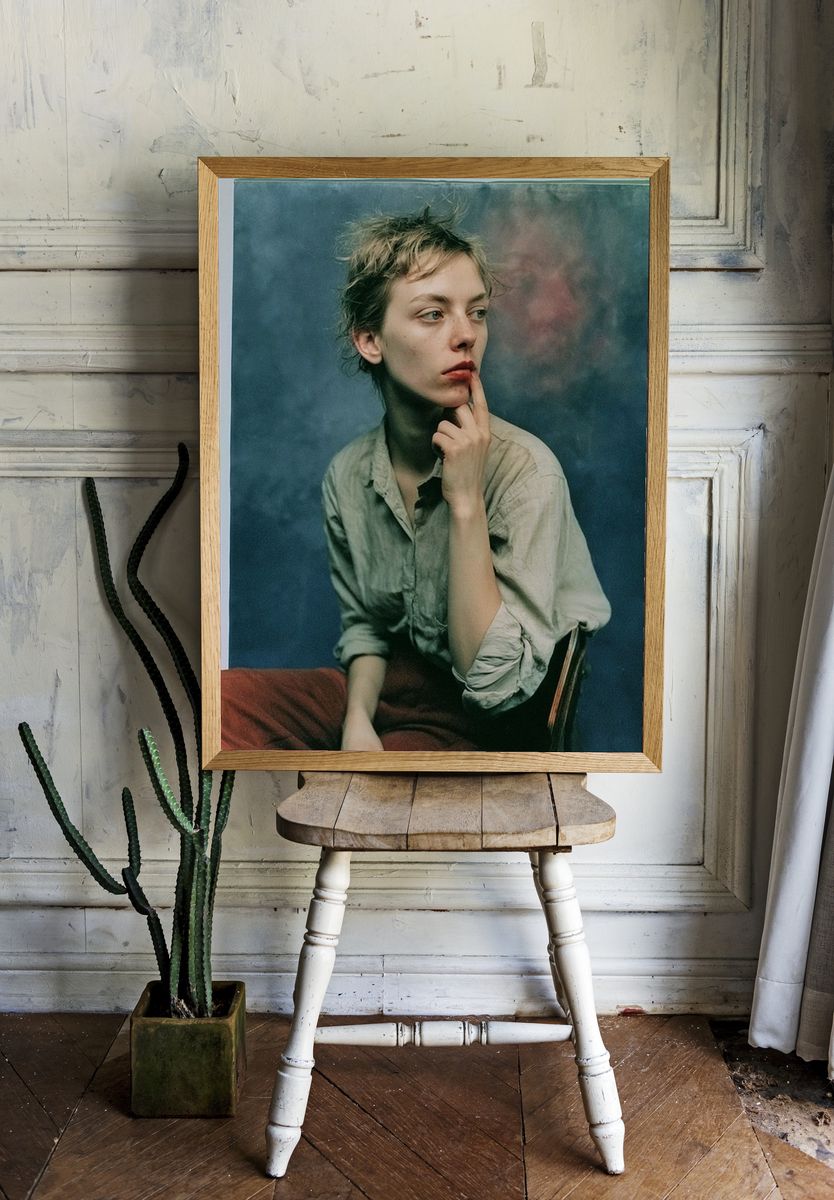 Contemplative Portrait Photography Poster. room preview