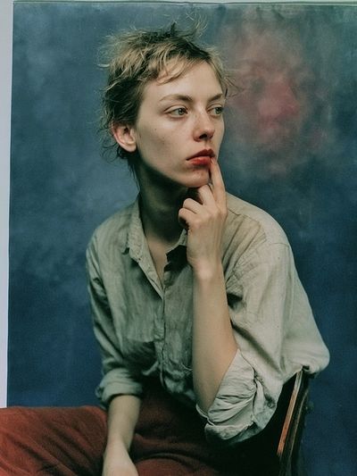 Contemplative Portrait Photography Poster.