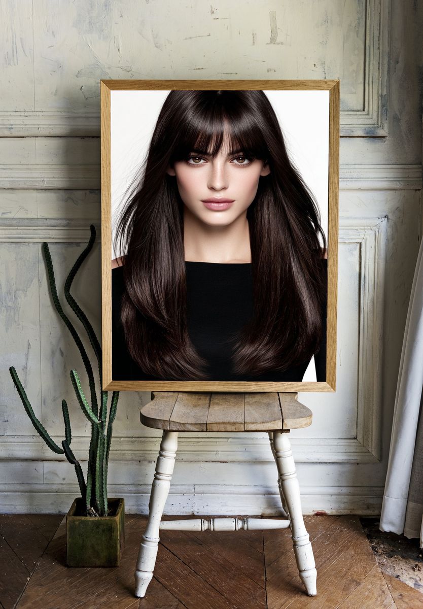 Elegant Brunette Portrait Poster. room preview