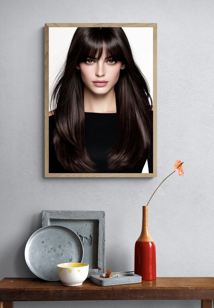 Elegant Brunette Portrait Poster. — room view 3