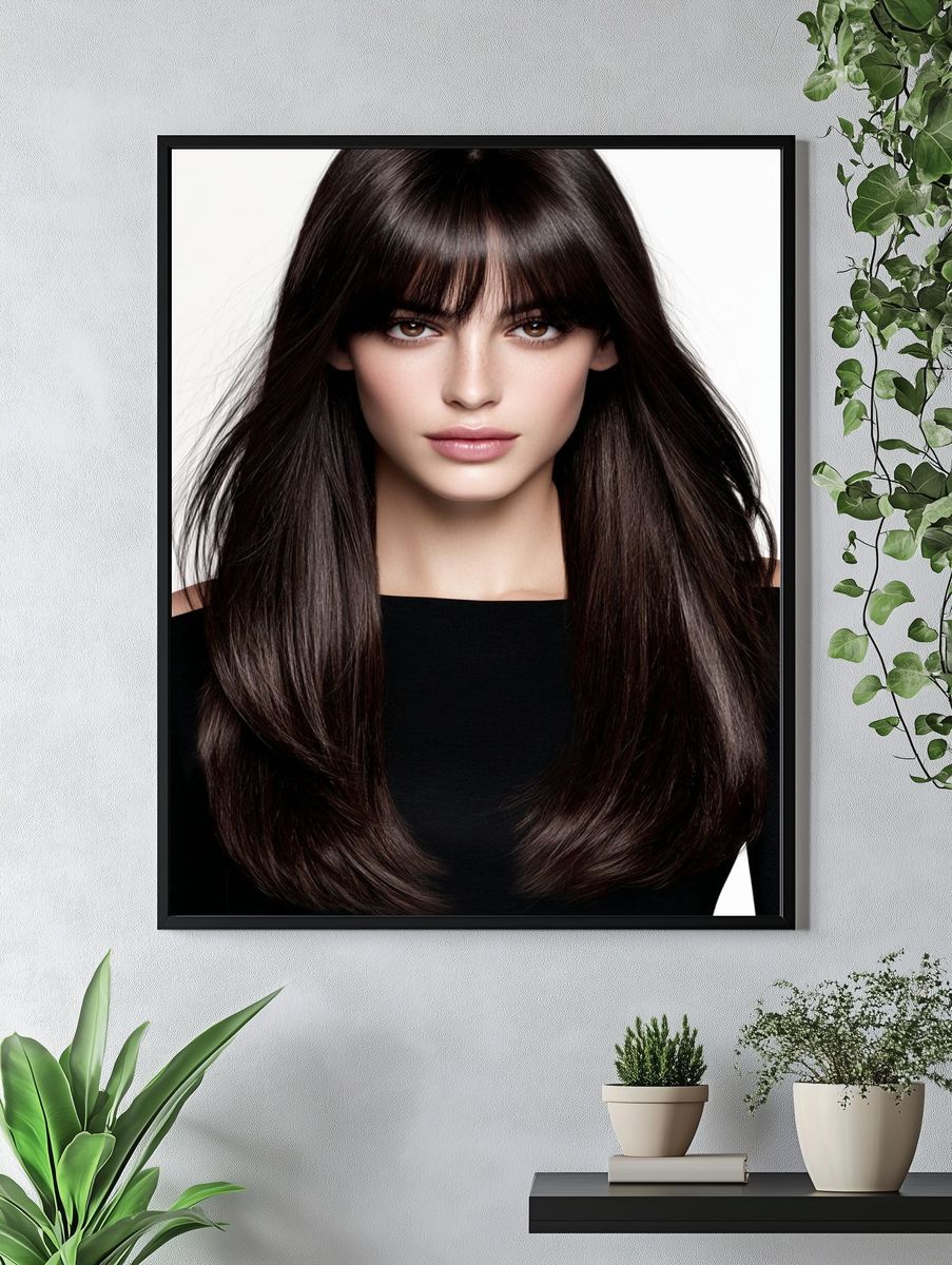 Elegant Brunette Portrait Poster. — room view 4