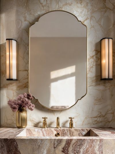 Marble Vanity Interior Photography Poster. poster