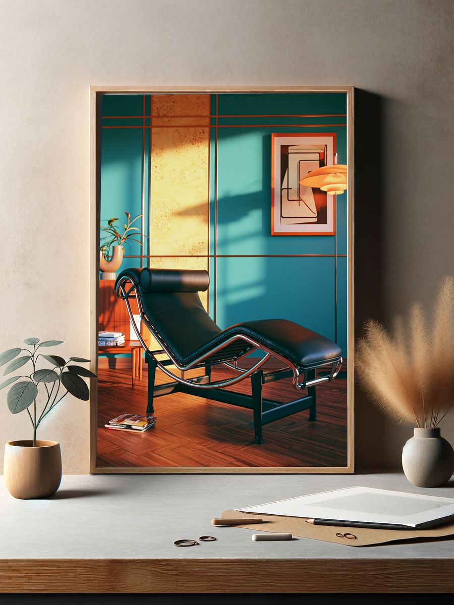 Mid-Century Lounge Chair Poster. — room view 2