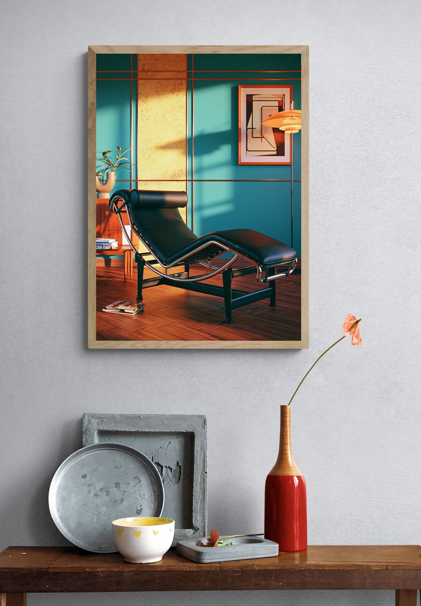 Mid-Century Lounge Chair Poster. — room view 3