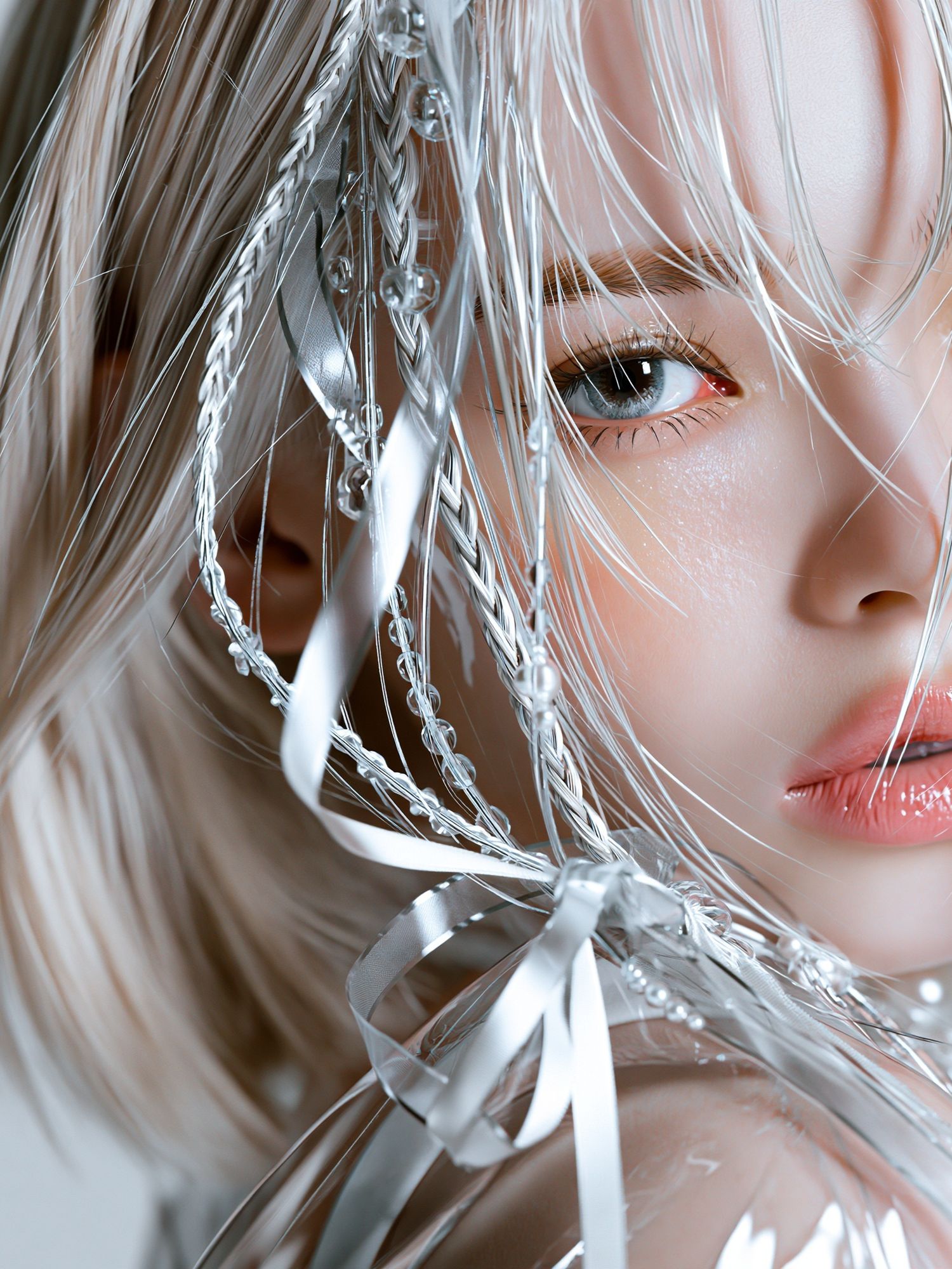Dreamy Silver Portrait Print. poster — photography art