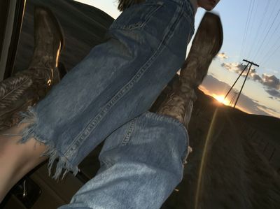 Sunset Denim Ride Photography Poster.