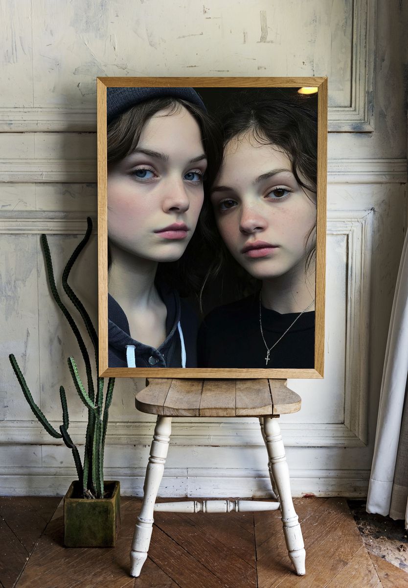 Twin Portrait Photography Poster. — room view 1