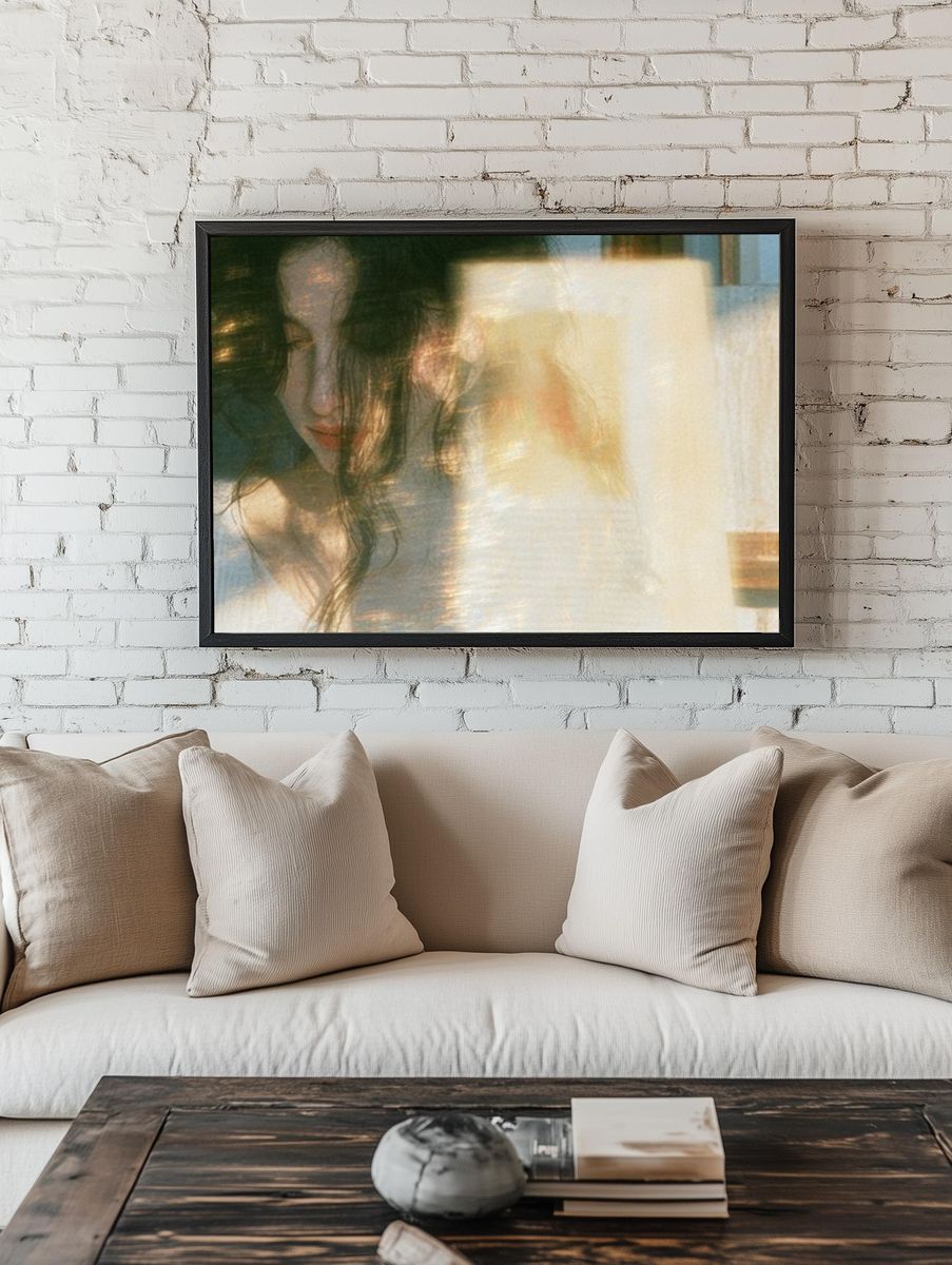 Dreamy Woman Portrait Print. room preview