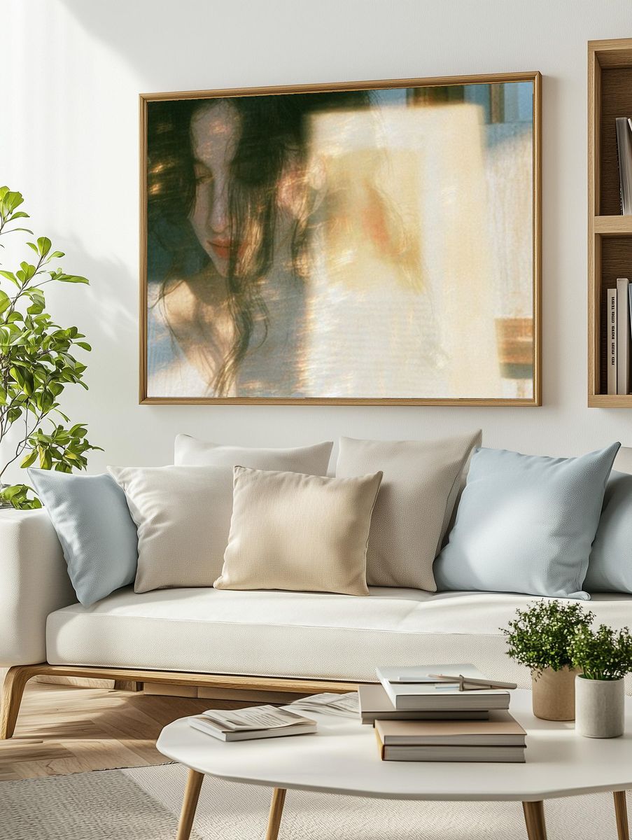 Dreamy Woman Portrait Print. — room view 2