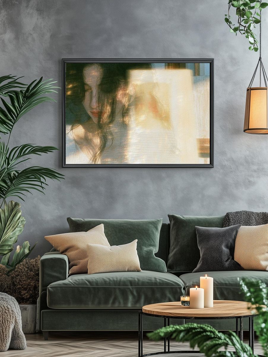 Dreamy Woman Portrait Print. — room view 4