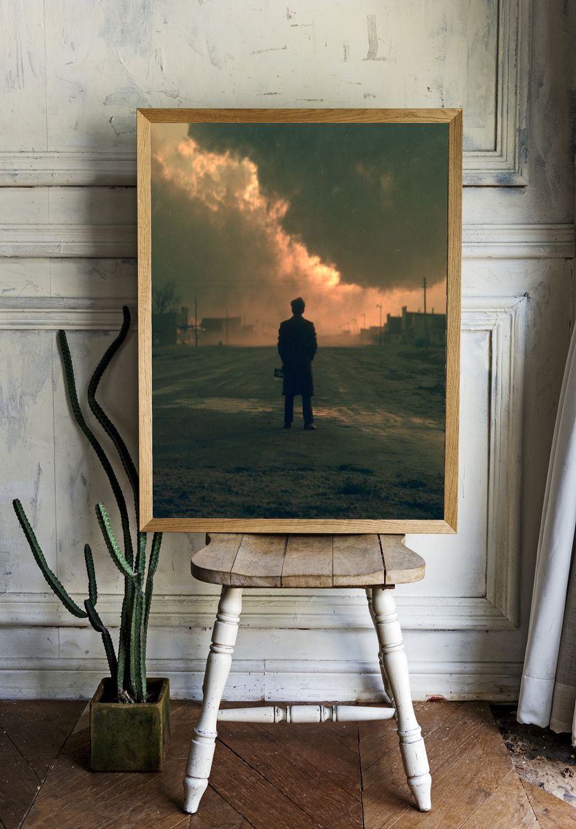 Solitary Figure at Dusk Photography Poster. room preview