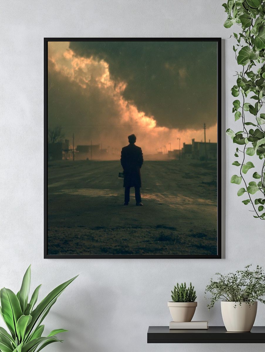 Solitary Figure at Dusk Photography Poster. — room view 4