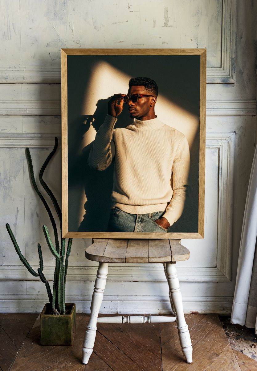 Stylish Man Portrait Photography Poster. room preview