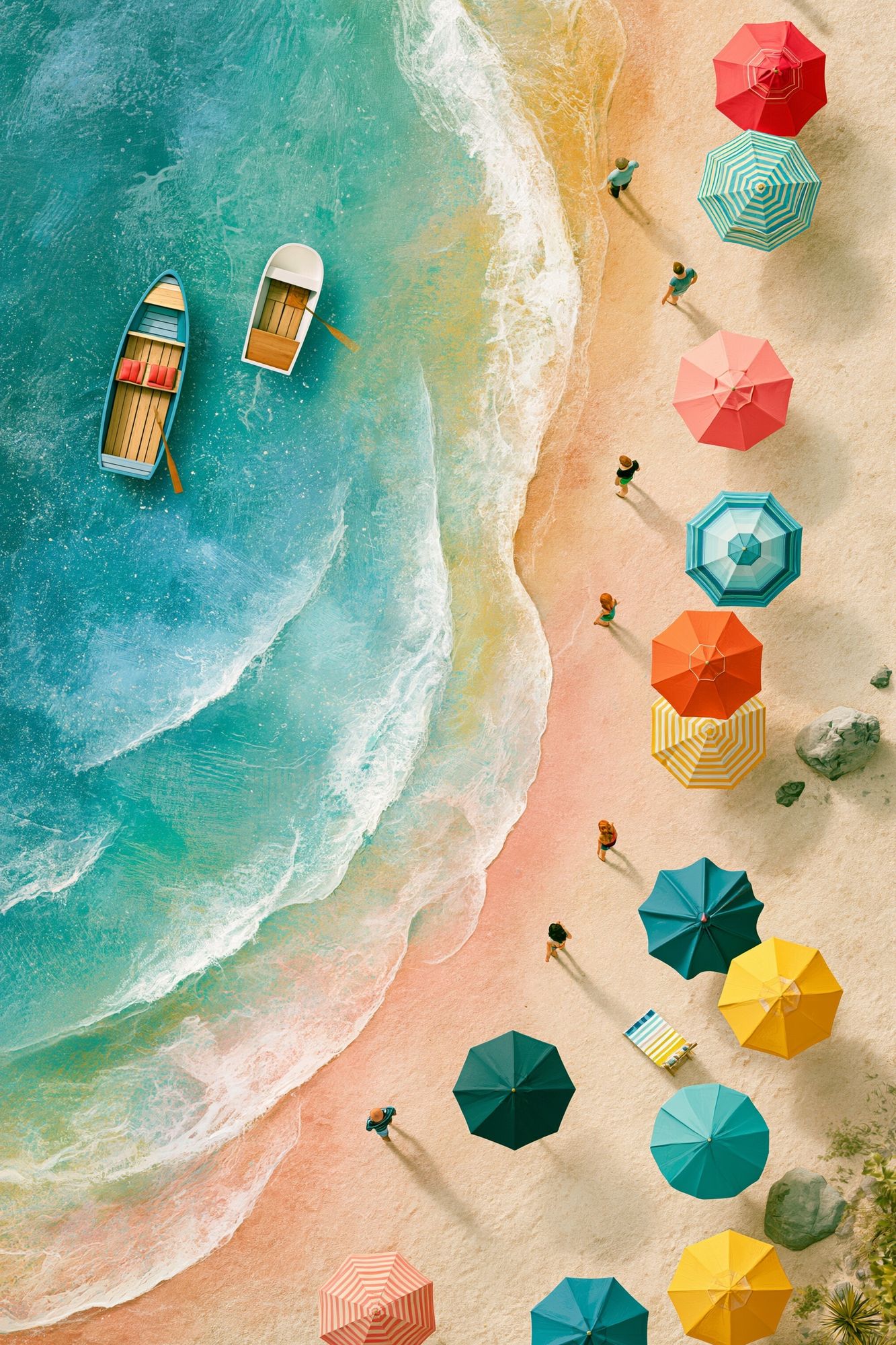 Tropical Beach Umbrellas Photography Poster. poster — photography art