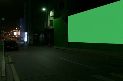 Neon Green Night Street Photography Poster. poster
