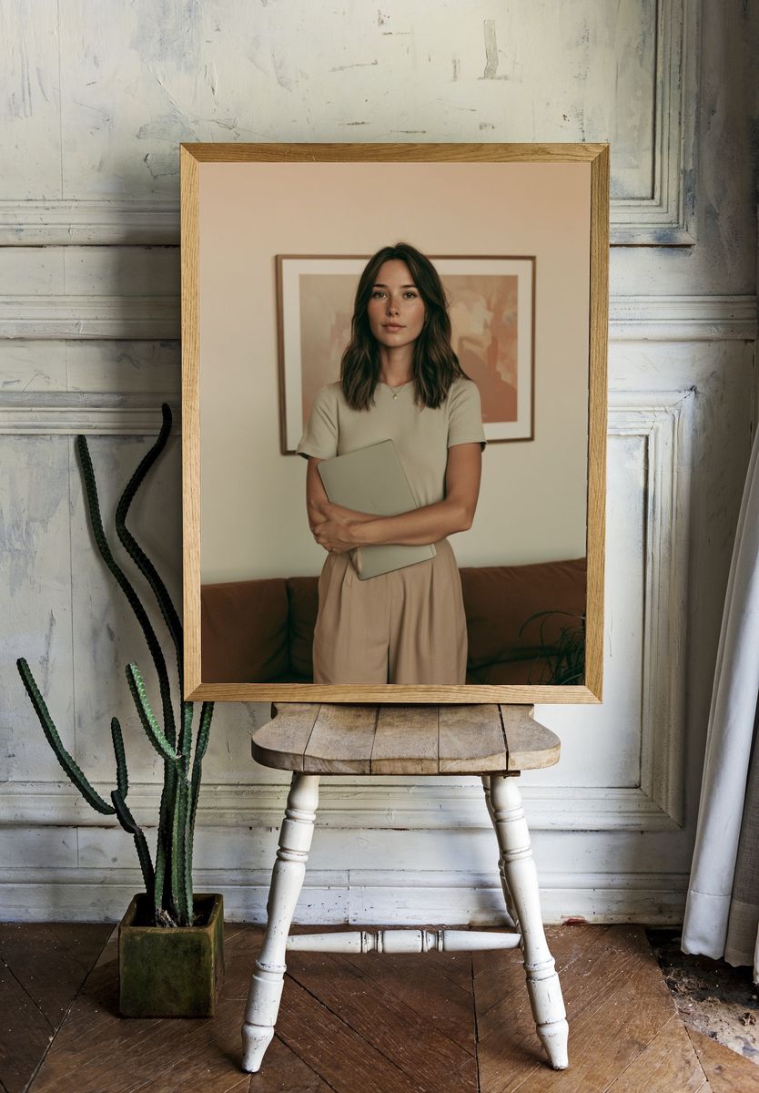 Neutral Portrait Photography Poster. room preview