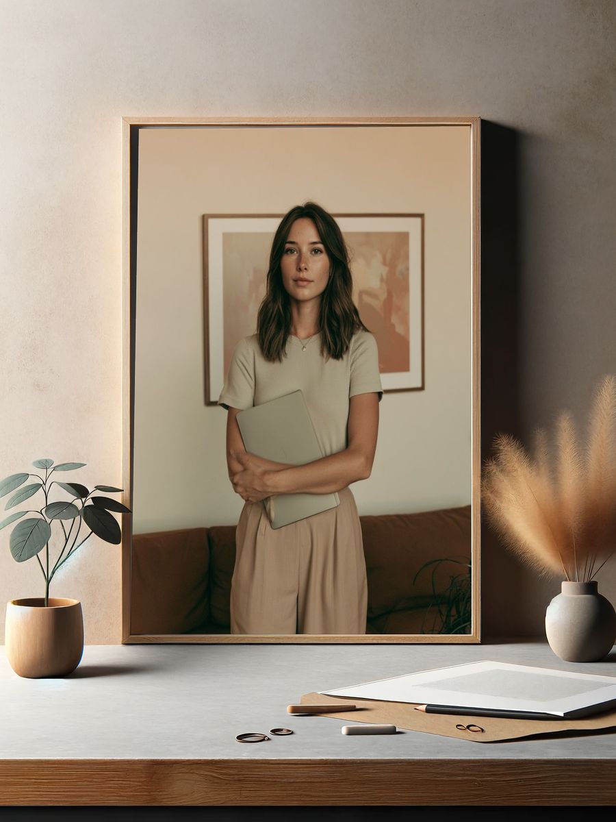Neutral Portrait Photography Poster. — room view 2