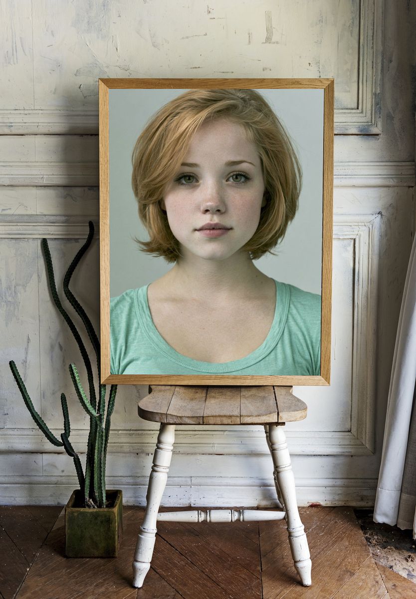 Freckled Portrait Photography Poster. — room view 1