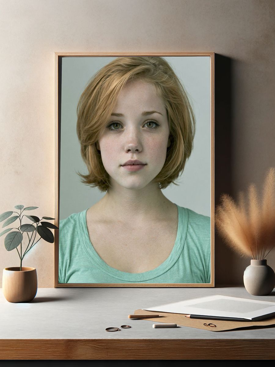 Freckled Portrait Photography Poster. — room view 2