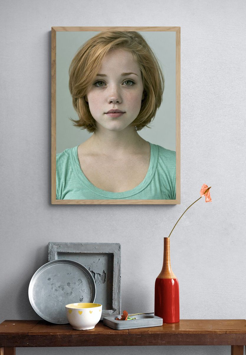 Freckled Portrait Photography Poster. — room view 3