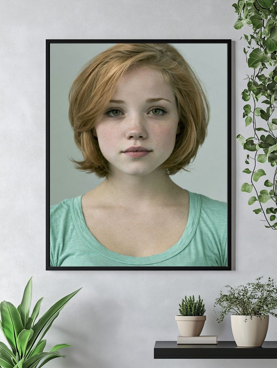 Freckled Portrait Photography Poster. — room view 4