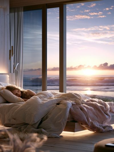 Ocean Sunrise Bedroom Photography Poster.