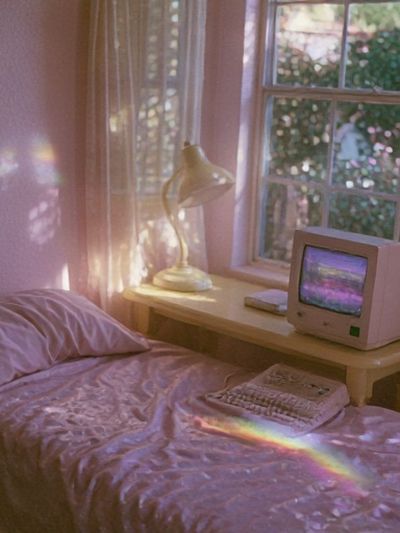 Dreamy Pastel Bedroom Photography Poster.
