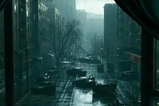 Rainy City Street Photography Poster. poster — photography art