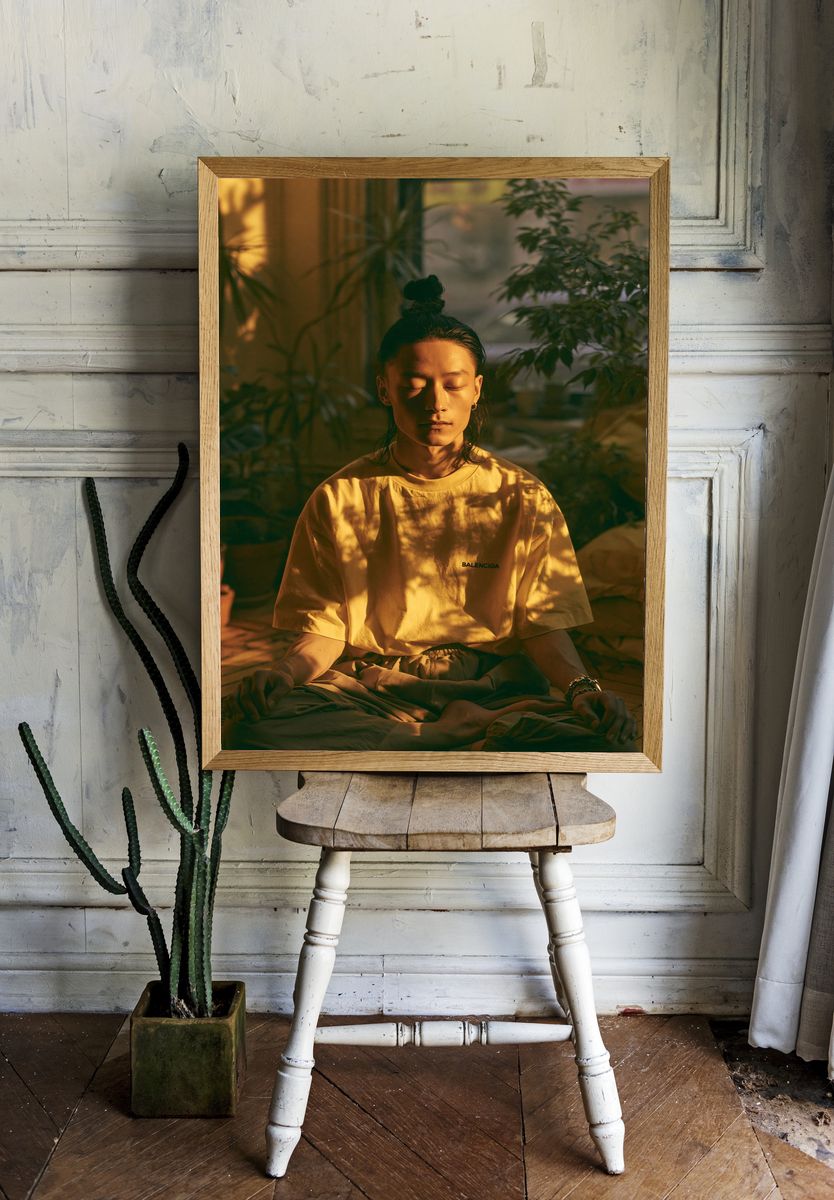 Meditative Portrait Photography Poster. — room view 1