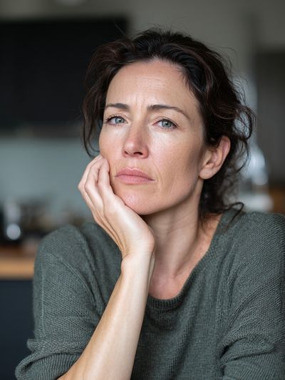 Contemplative Woman Portrait Print. poster print