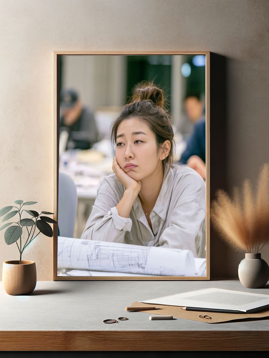 Thoughtful Student Portrait Print. — room view 2