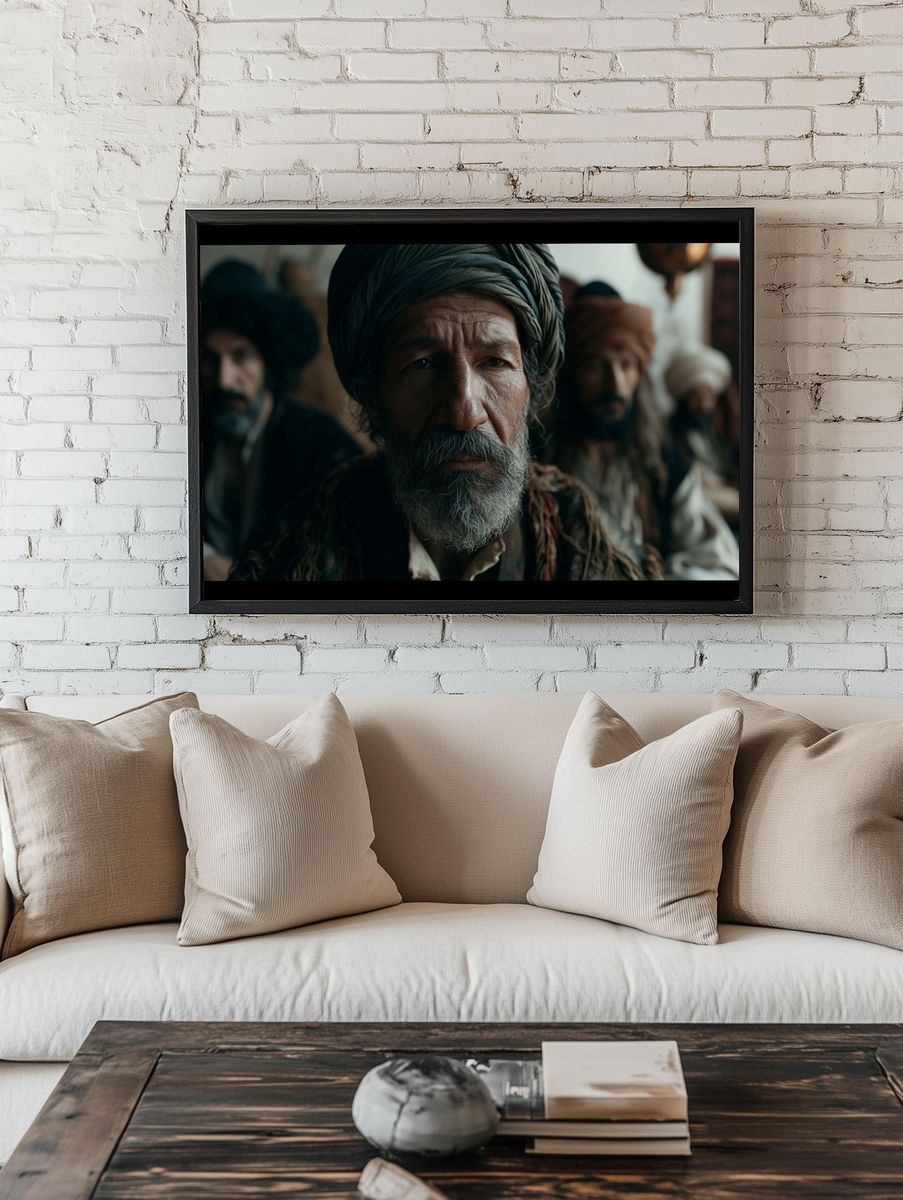 Turbaned Elder Portrait Print. — room view 1