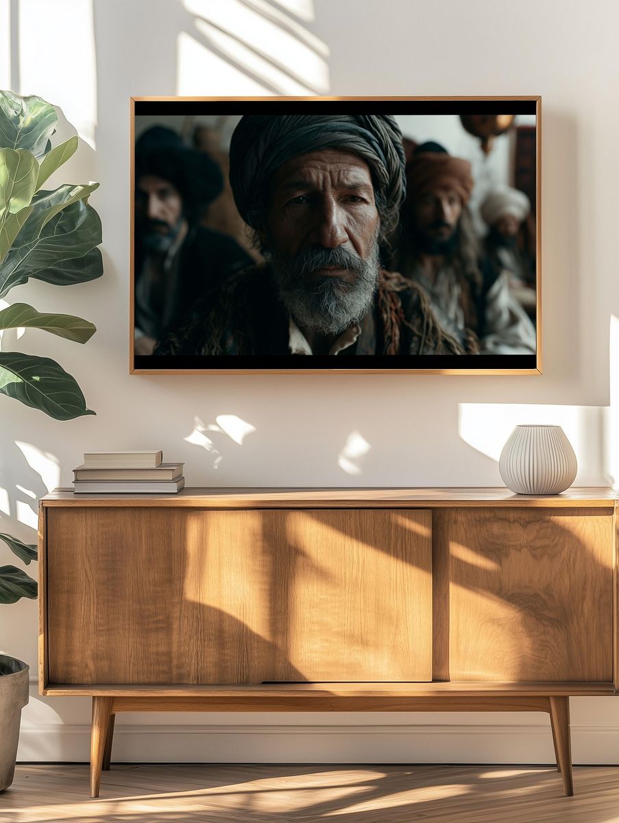 Turbaned Elder Portrait Print. — room view 3