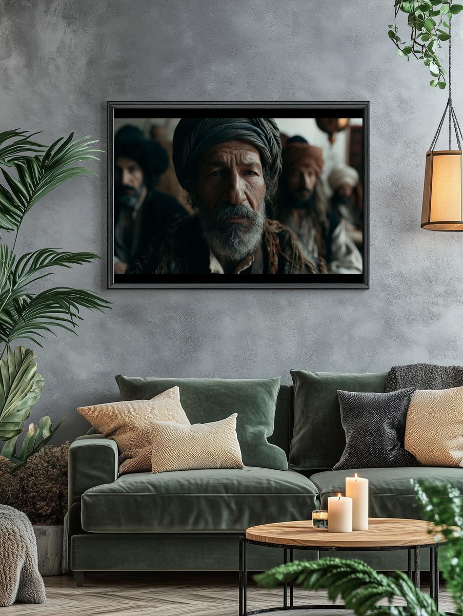Turbaned Elder Portrait Print. — room view 4