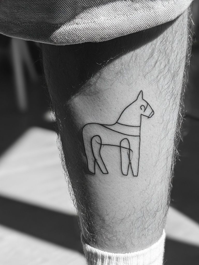 Minimalist Horse Tattoo Photography Poster. poster — photography art