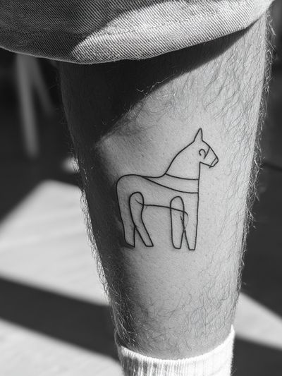 Minimalist Horse Tattoo Photography Poster.