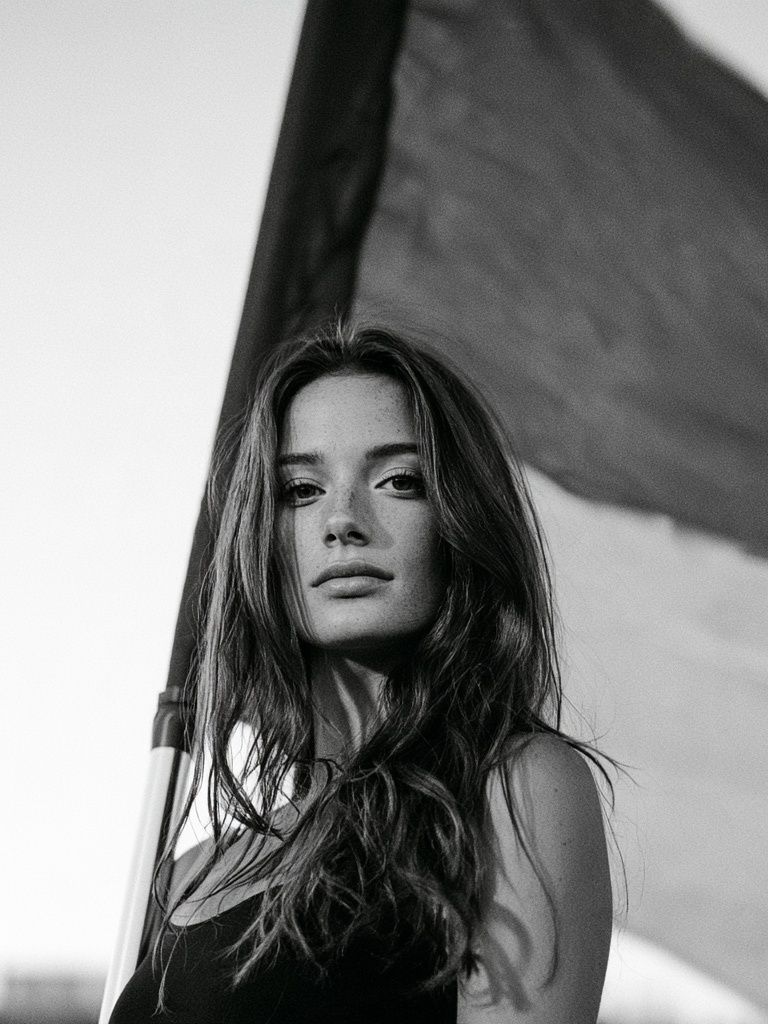 Black and White Fashion Portrait Poster. poster detail