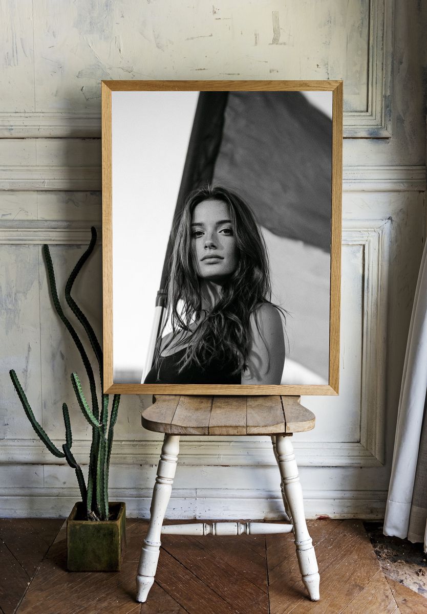 Black and White Fashion Portrait Poster. room preview