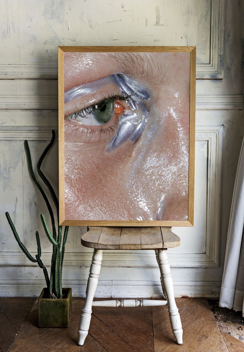 Iridescent Eye Close-Up Photography Poster. room preview