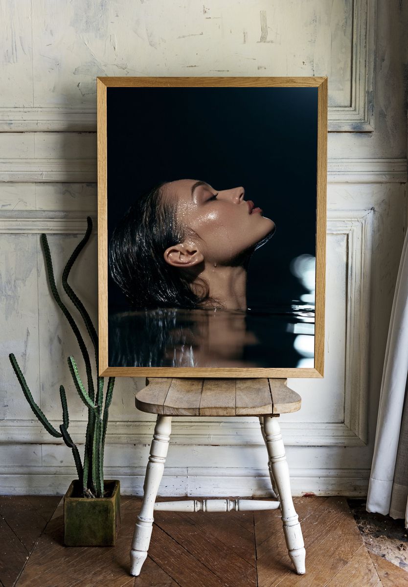 Moody Water Portrait Poster. — room view 1